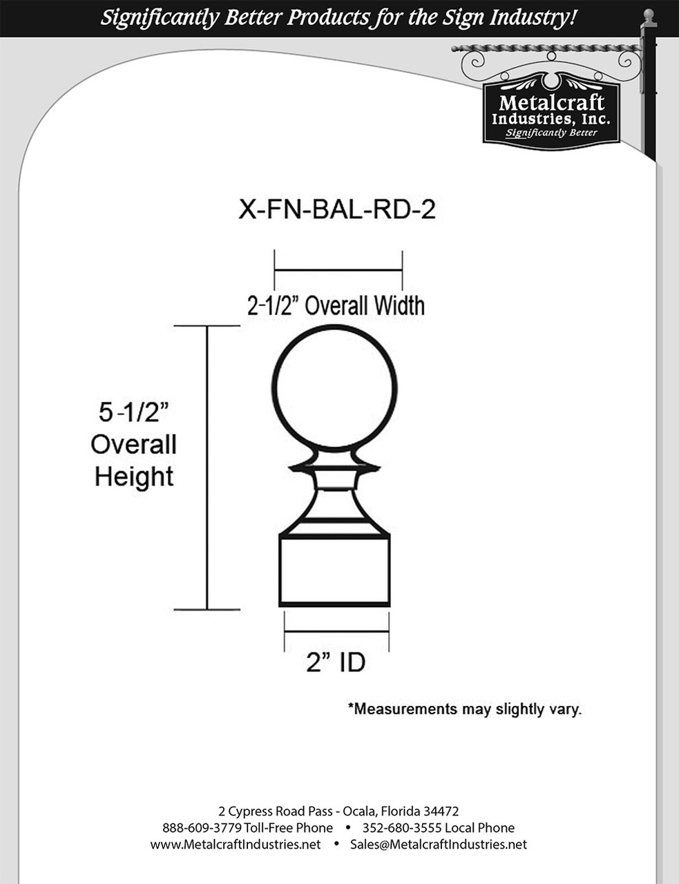 X-FN-BAL-RD-2
SPECIFICATION DRAWING