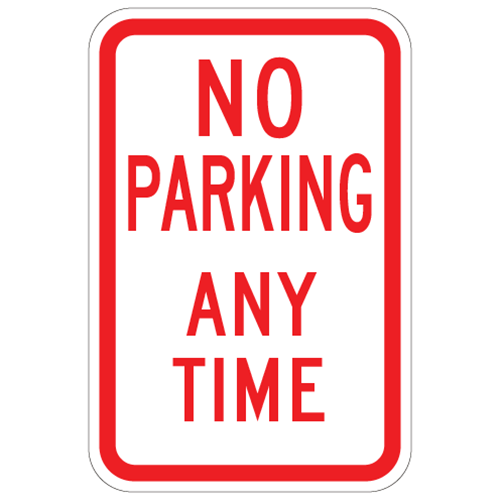 Sign No Parking Any Time