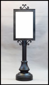 X-FR-PED-2820-VALET
VALET PEDESTAL SIGN STAND
DECORATIVE SLIDE IN STYLE SIGN STAND WITH  SCROLL ACCENTS, FLUTED COLUMN AND AMERICANA BASE, SIGN BLANK INCLUDED