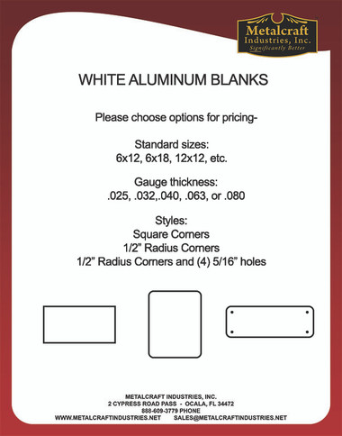 24 x 36 White Aluminium Blank - Southeastern Sign Supply