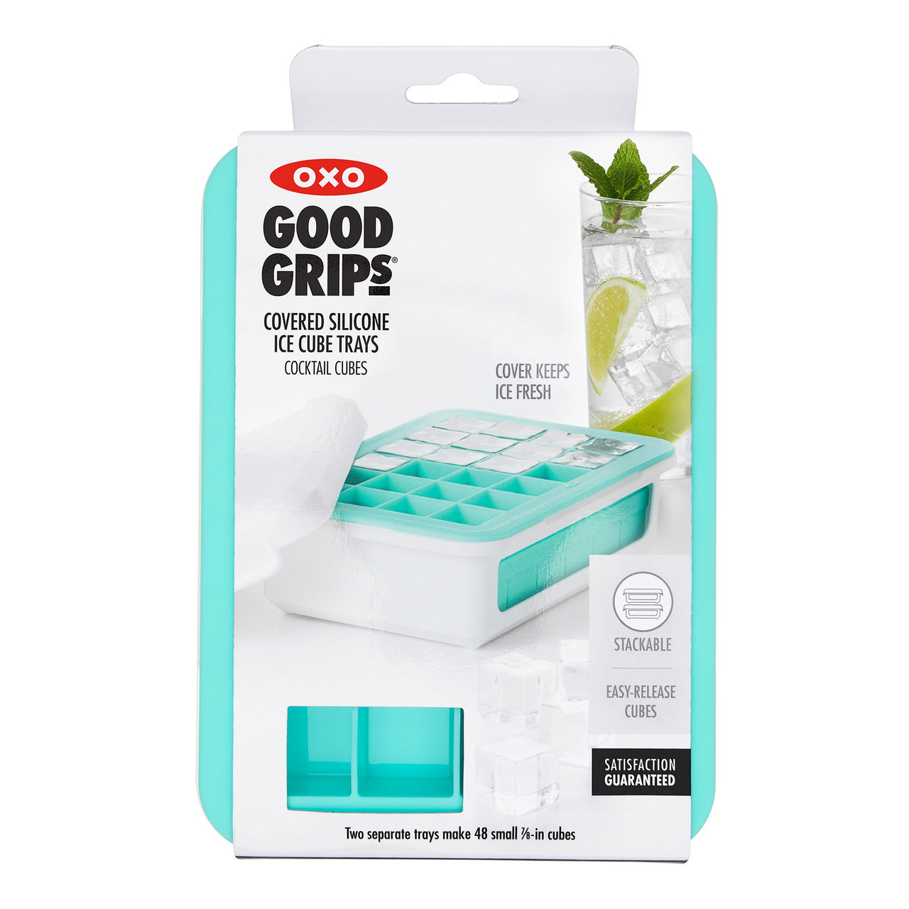 OXO - Covered Silicone Ice Cube Tray, Cocktail Cubes