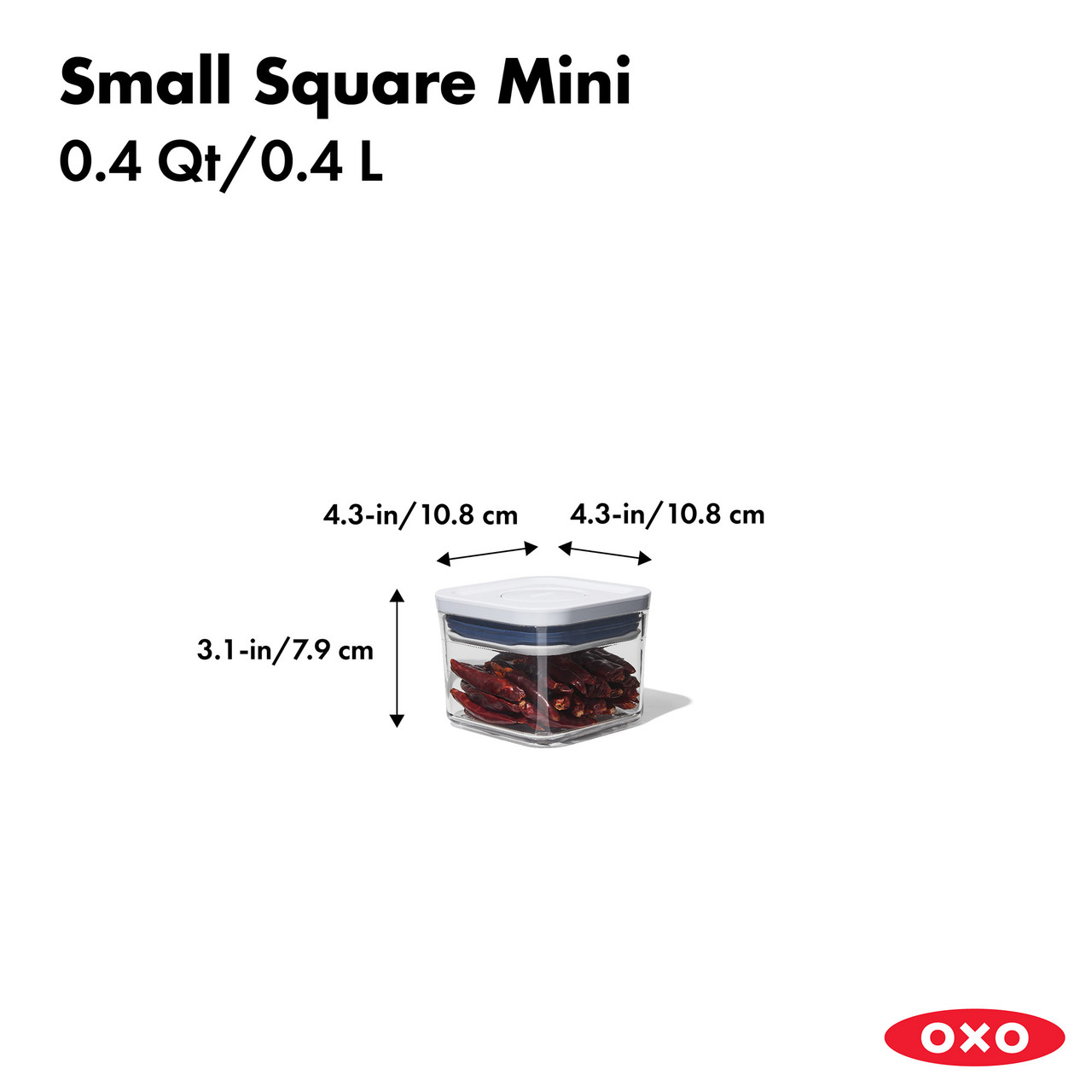 POP 2.0 Slim Rectangle Mini 0.4-Qt Container, OXO