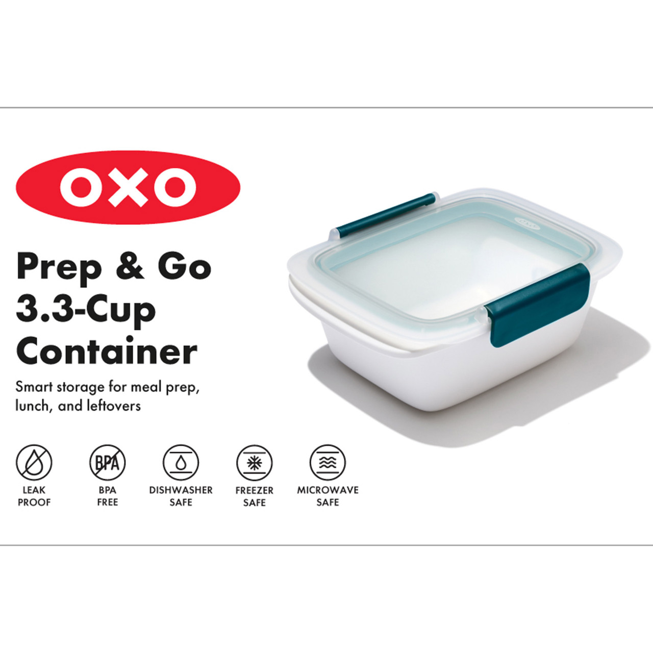 PREP&GO Boite alimentaire Lunch box 3 compartiments OXO 0.9 L