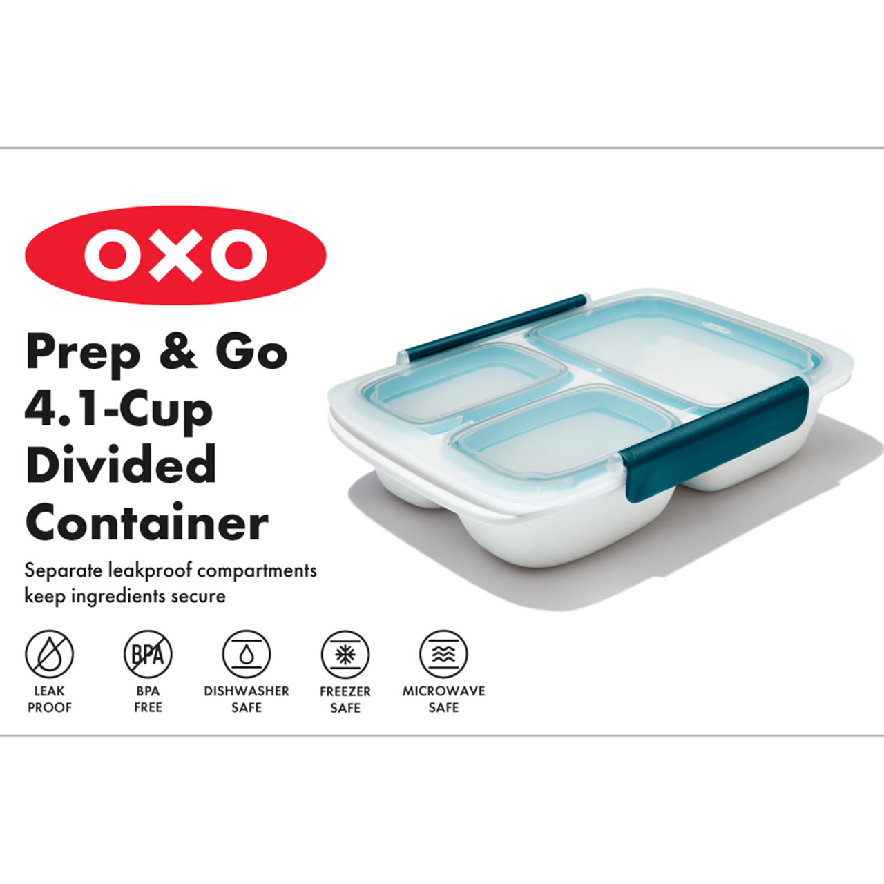 OXO Good Grips Prep & Go Leakproof 2 Cup Divided Container