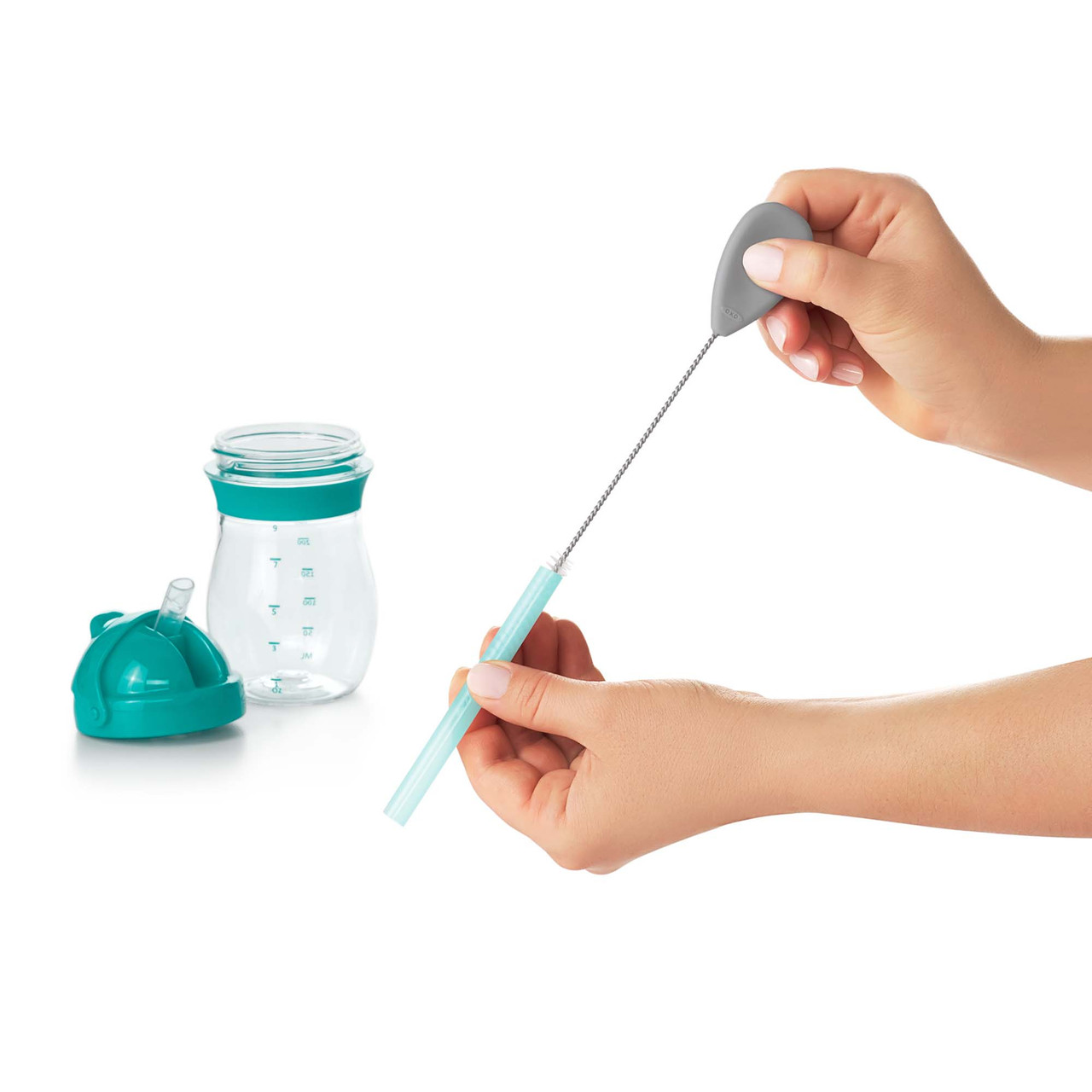 OXO Straw and Sippy Cup Cleaning Brush Set in Teal