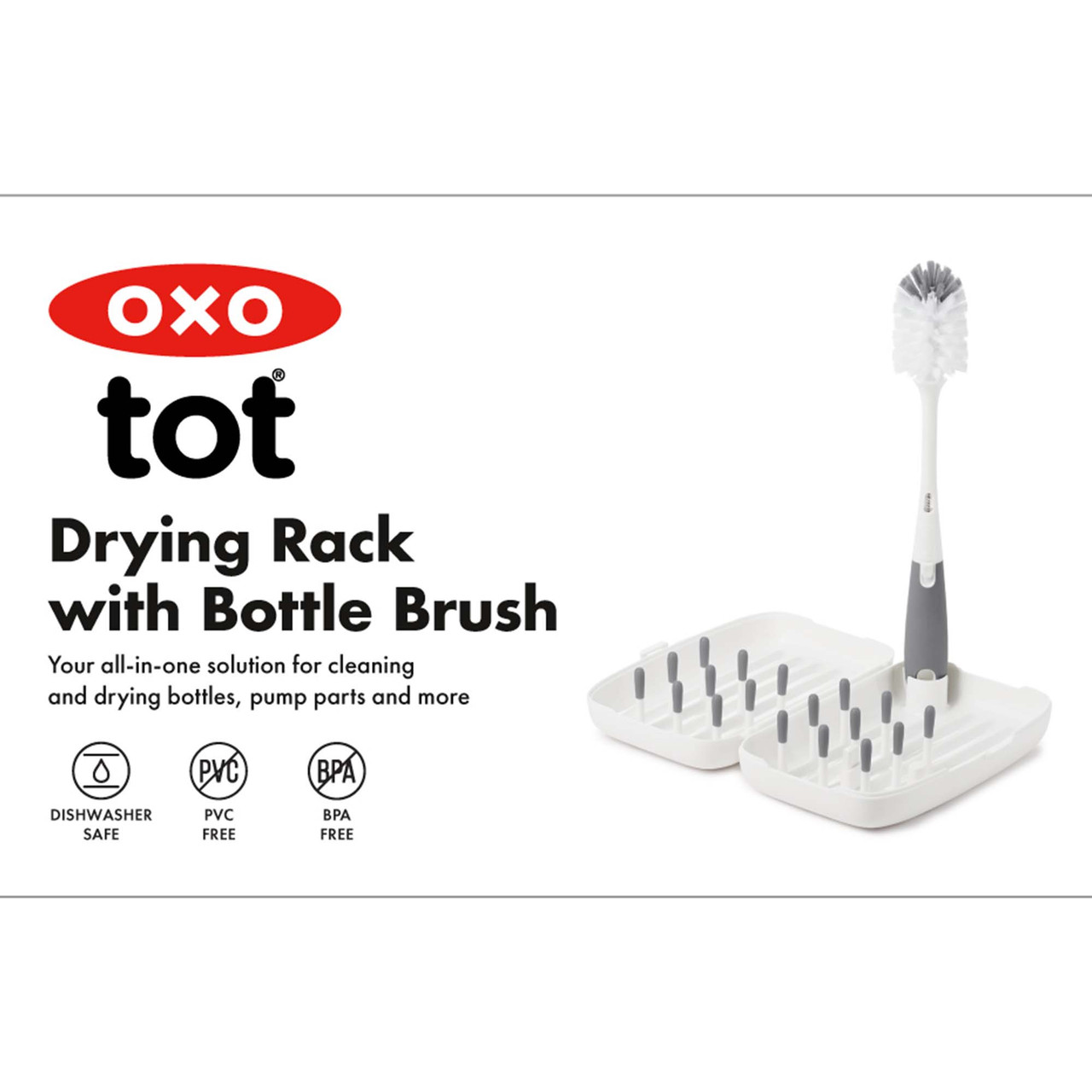 OXO Tot On-The-Go Drying Rack with Bottle Brush