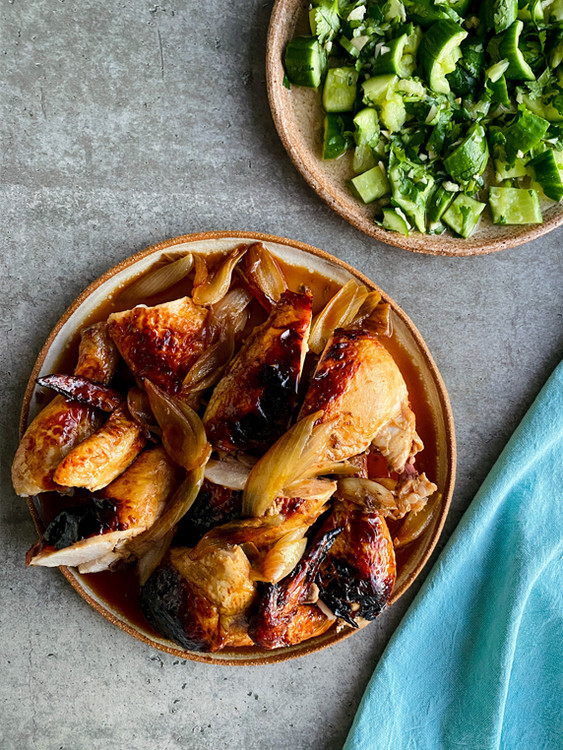 Whole Roast Teriyaki Chicken with Smashed Cucumber Salad Whole Roast Teriyaki Chicken with Smashed Cucumber Salad