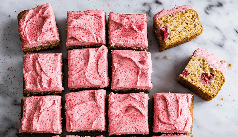 Vanilla Raspberry Cake with Raspberry Frosting