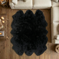 Black Sexto Sheepskin Rug (200x150cm) - BLACK