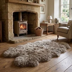Taupe Quad Sheepskin Rug (195cm x 115cm) - QSTAUPE