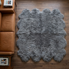 Silver Grey Octo Sheepskin Rug - OCTOSGREY