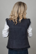 Toscana Sheepskin Gilet in Navy (