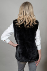 Luxury Faux Fur Gilet In Black