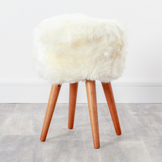 White Sheepskin Stool