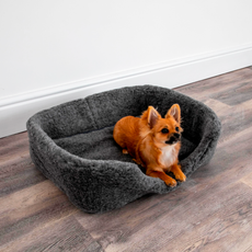 Grey Merino Wool Pet Bed