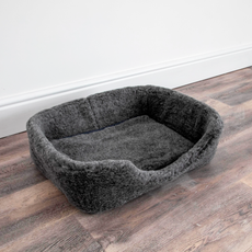Grey Merino Wool Pet Bed