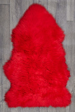 Red Single Sheepskin Rug