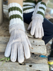 Womens Sheepskin Gloves in Stone