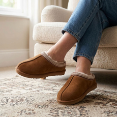 Embroidered Sheepskin Slippers