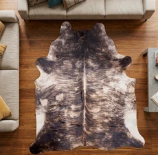 Brindle Sepia Toned Brown And Cream Cowhide Rug NOV26-005 (240cm x 210cm)