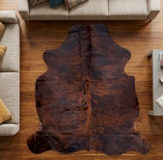 Brindle Mahagony And Brown Cowhide Rug NOV26-028 (190cm x 190cm)