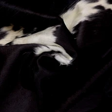 Burnt Black And White Speckled Cowhide Rug NOV26-038 (190cm x 150cm)
