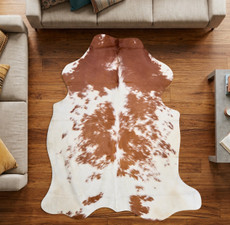 Speckled Brown And White Cowhide Rug NOV26-046 (190cm x 170cm)