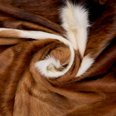 Brown And White  Cowhide Rug NOV26-049 (200cm x 190cm)