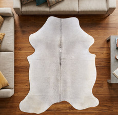 French Grey Cowhide Rug NOV26-055 (190cm x 160cm)