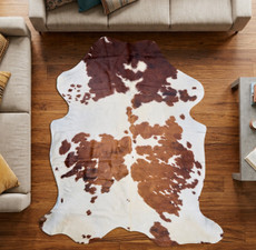 Brown And White Cowhide Rug NOV26-058 (210cm x 190cm)
