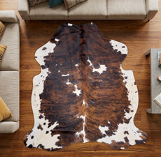 Brown And White Cowhide Rug NOV26-093 (210cm x 200cm)