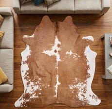 Brown And White Cowhide Rug NOV26-097 (230cm x 200cm)