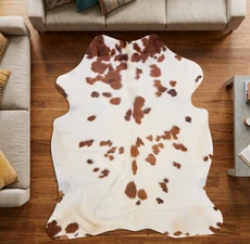 Spotted Brown And White Cowhide Rug NOV26-122 (200cm x 180cm)