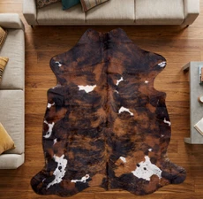 Brown And White Cowhide Rug NOV26-127 (210cm x 200cm)