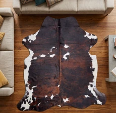 Brown And White Cowhide Rug NOV26-129 (200cm x 180cm)