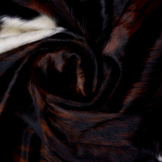 Deep Mahogany And White Cowhide Rug NOV26-130 (230cm x 210cm)