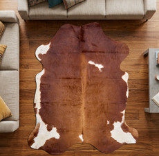 Tan Brown And White Cowhide Rug NOV26-134 (200cm x 170cm)