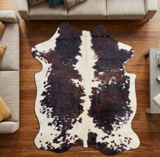 Spotted Mahogany And Cream Cowhide Rug NOV26-147 (200cm x 170cm)