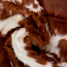Textured Brown And White Cowhide Rug NOV26-167 (210cm x 190cm)