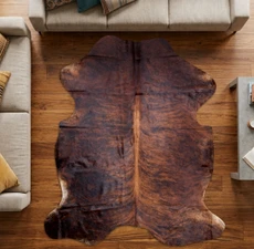 Bright Brown Brindle Cowhide Rug NOV26-184 (210cm x 190cm)
