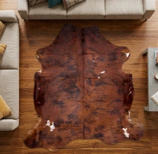 Brown With Spots Of White Cowhide Rug NOV26-195 (210cm x 200cm)