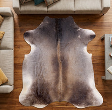Fawn And Grey Cowhide Rug NOV26-199 (200cm x 180cm)