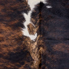 Deep Mahogany And White Cowhide Rug NOV26-210 (210cm x 190cm)