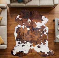 Spotted Brown And White Cowhide Rug NOV26-211 (190cm x 170cm)