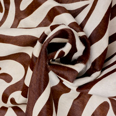 Brown And Cream Zebra Cowhide Rug NOV26-235 (220cm x 180cm)