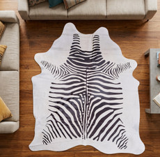 Black And White Zebra Cowhide Rug NOV26-238 (230cm x 200cm)
