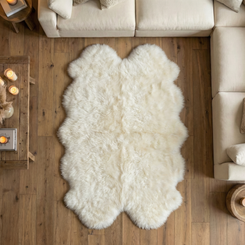 White Quad Sheepskin Rug (215 x 110 cm) - QWHITE