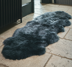 Dark Grey Double Sheepskin Rug