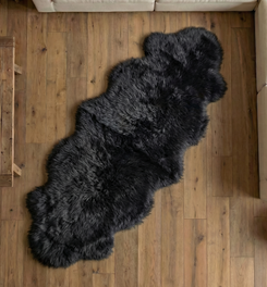 Dark Grey Double Sheepskin Rug - SDDG
