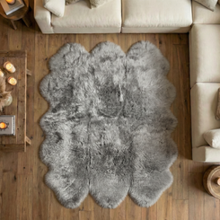 Silver Grey Sexto Sheepskin Rug (200x150cm) - SSILGREY